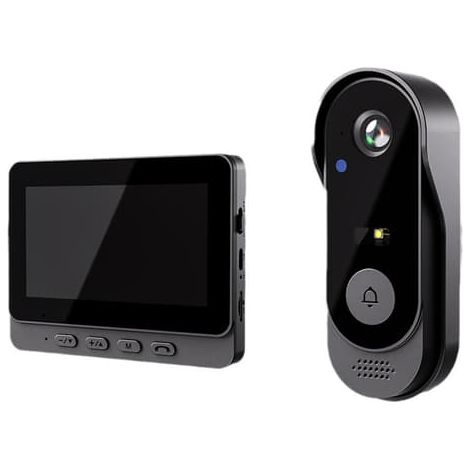 Sonnette vidéo sans fil avec vidéo HD 1080p, audio bidirectionnel, angle de vision de 170°, écran de 4,3 pouces, étanche IPX54 pour une utilisation extérieure (1/5)
