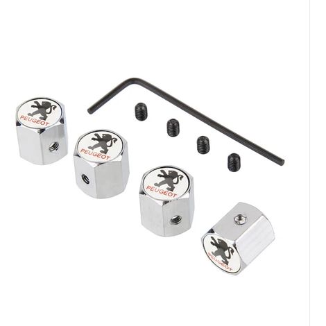 (A) Bouchons de valve de pneu antivol pour Peugeot 206, 307, 2008, 107, 207, 3008, 408, 306, 406, 4008, 106, 301, Landtrek, RCZ, 207CC, 308, 208, 508, 407 (1/5)