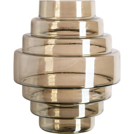 Vase en verre fumé au relief sculptural - fumé smoke (1/4)