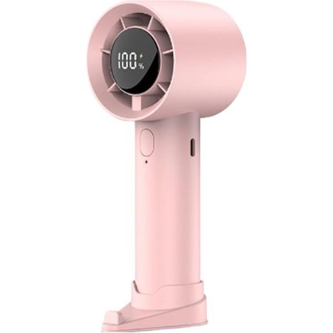 Mini ventilateur portable rechargeable USB-C, charge rapide, fonctionnement silencieux et longue autonomie, ventilateur à main compact pour voyage et extérieur, rose (1/5)