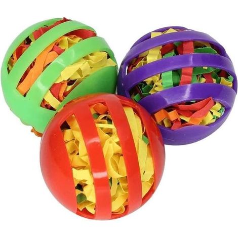 Jouets de cage à oiseaux 3 pièces/ensemble pour perroquet calopsitte Intéressant Intérieur Extérieur Jouets(Couleur aléatoire) (1/4)