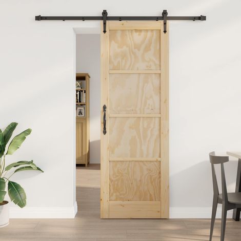 vidaXL Sliding Door ORKDAL Natural and Black 73.5 x 211 cm (1/4)
