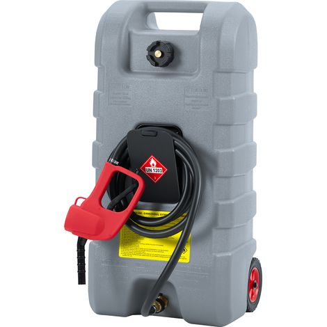 Kraftstofftank 57L fahrbar, Handpumpe, 3m Schlauch, dicht, 7,5L/min, Auto, Rasenmäher, Boot, Werkstatt - Grau (1/5)