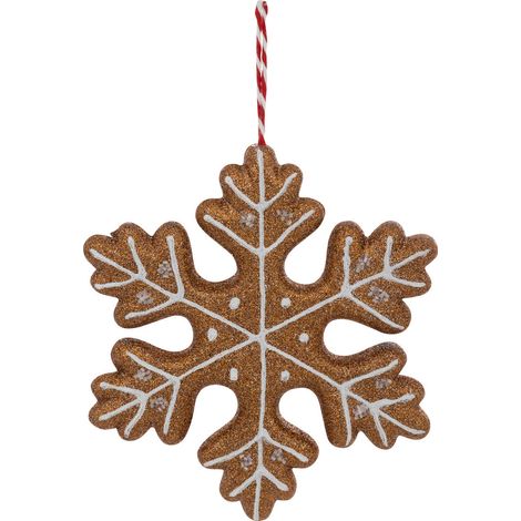 Sujet flocon cookie polystyrène H.21cm marron - Feeric lights & christmas (1/2)