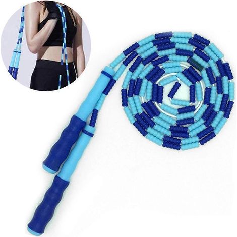 Corde à sauter lestée à perles, corde à sauter ajustable, corde à sauter de fitness pour activités intérieures et extérieures (1/5)