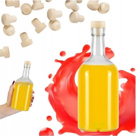 Bouteille En Verre - 500 Ml - Pour Liqueurs Vin Jus De Fruits Huile D Olive Vinaigre - Hauteur 19 5 Cm Diamètre 8 Cm - 1 Pièce
