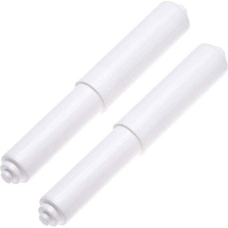Paquete de 2 soportes de plástico para papel higiénico para uso doméstico - Rollo de repuesto con resorte - KZQ