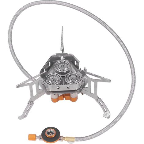 Réchaud de camping coupe-vent 3 noyaux léger portable gaz pour randonnée extérieur pique-nique (1/5)