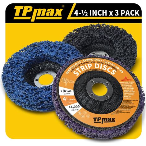 3 Pièces Disques de Nettoyage 115 mm, Dérouillant Disque Abrasif pour Meuleuse d'Angle, Disque pour Métal, Pierre, Bois et Plastique (1/5)