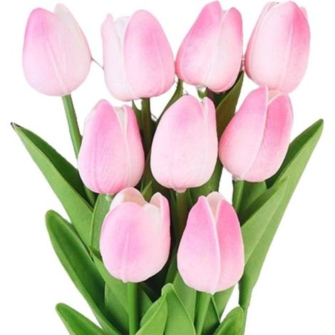 Flores artificiales, Set de 9 piezas, Ramo decorativo, Arreglo floral artificial, Adorno floral, Estilo cálido y único, 33 x 3,5 cm (1/5)