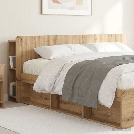 Cabinet de Tête de Lit Chêne artisanal 180 cm Bois d'ingénierie vidaXL (1/5)