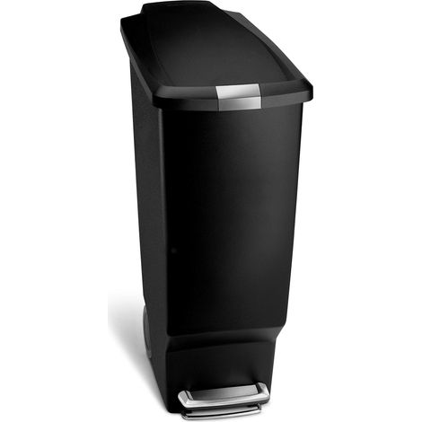 Poubelle De Cuisine 40L, Pédale En Acier Résistante à 150 000 Utilisations, Technologie Lid Shox, Code de Sacs Poubelle sur Mesure, Plastique Noir (1/5)