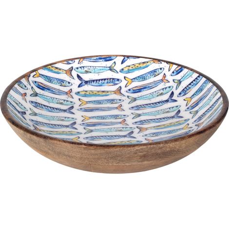 Boccia per pesci in legno e resina L - Stile marino, ideale per la decorazione (1/3)