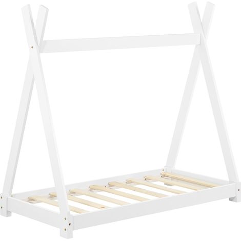 Letto Teepee per bambini con rete a doghe in legno di pino bianco 70 x 140 cm 030002651