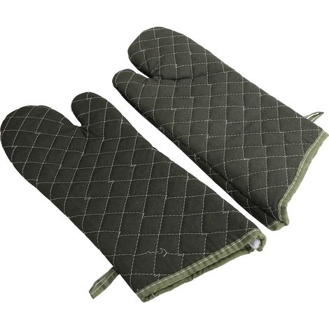 Gants de cuisine verts en coton épais résistant à la chaleur pour four électrique, accessoire de cuisine (1/5)