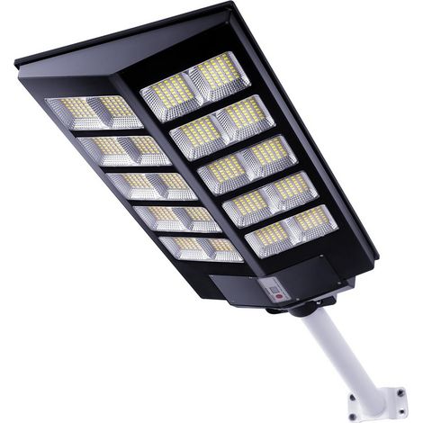 Lampione stradale Led 300W Nero con pannello solare IP66 Bianco freddo 6500K con sensore crepuscolare e di movimento Wisdom (1/5)