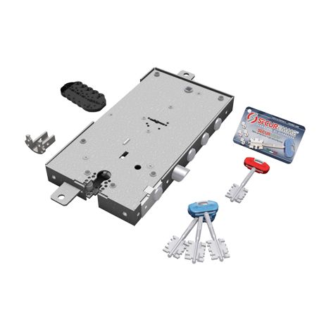SERRATURA METALLO APPLICARE 2431 SECUREMME  DM+F.SAGOM M4 TRIPL+SCR IP.MM 28 E.MM 63 DX/SX