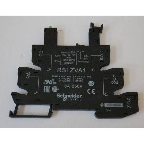 Embase avec bornes à vis pour relais enfichable RSL avec 1 F/O contact à 12V ou 24V Zelio Relay RSL SCHNEIDER (1/2)
