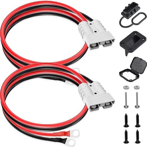 x 50A Gabelstapler-Ladekabel für Anderson, 50A 600V Batterie-Schnellanschluss, 10AWG Batterie-Ladekabel, 40cm (1,3ft) (1/5)
