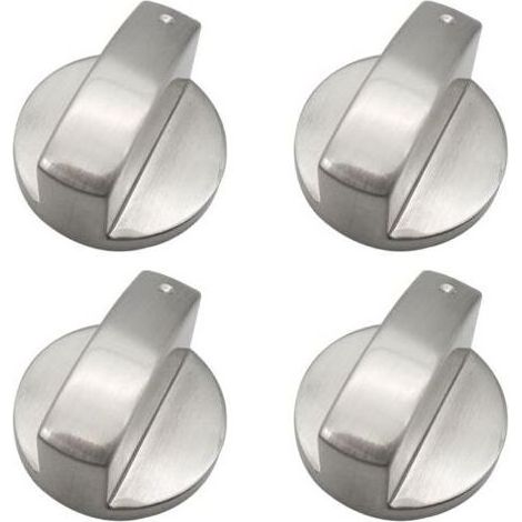 Bouton de remplacement en métal argenté de 6 mm pour cuisinières à gaz, bouton de commande universel pour cuisinière à gaz, bouton pour plaque de cuisson à gaz, bouton de four de 6 mm (1/4)