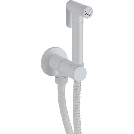 Set idroscopino con doccia shut-off in ottone colore bianco opaco Pollini Acqua Design D79174123BO  Bianco opaco