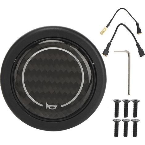 Kit de boutons poussoirs de klaxon en Fiber de carbone, pour volant Nardi à 6 boulons, accessoire modifié de voiture (1/5)