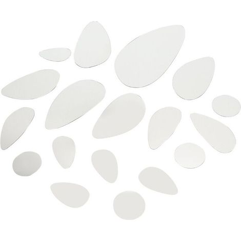 Specchi autoadesivi, 18 pezzi di specchi ovali in acrilico da parete e specchi autoadesivi in acrilico, specchio decorativo 3D rimovibile, cerchio artistico autoadesivo fai da te per la casa e la stan
