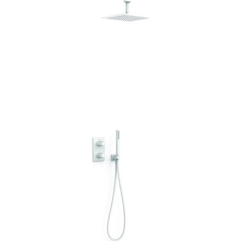 Kit robinet thermostatique encastré 2 voies pour douche Therm-box Blanc mat - TRES 21135003BM