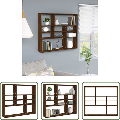 Holzregal - Wandregal Braun Eichen-Optik 90x16x78 cm Holzwerkstoff (1/5)