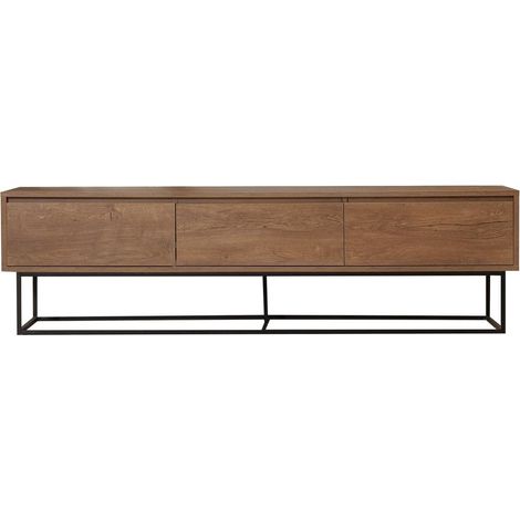 Meuble TV 3 tiroirs effet noyer 180 cm - Nerio