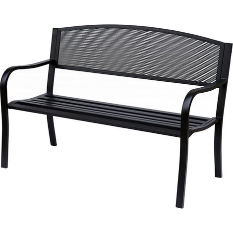 PANCHINA DA ESTERNO IN ACCIAIO. NERO. 127X60X85CM (1/5)