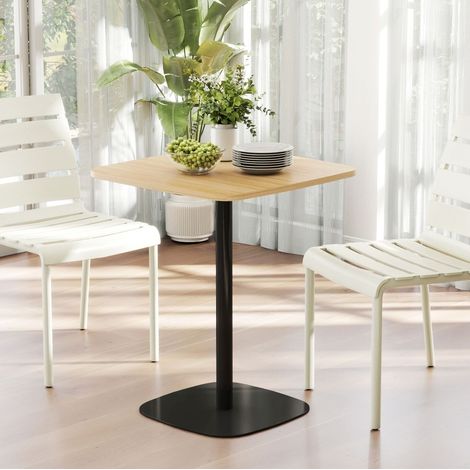 Mesa de comedor de MDF natural FloraGrace, 60 x 60 x 75 cm, compacta para cocina (1/5)