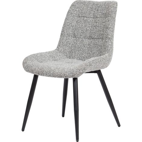 Amadeus - Chaise de salle à manger en velours gris clair et métal Cristo (lot de 4) (1/4)