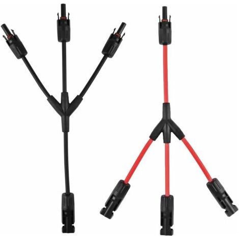 Y Type Connecteurs Solar, 2 pcs (1 à 3 Branches) Professionnel Imperméable Connecteur de Panneau Solaire, Cable Panneau Solaire, pour Panneaux Photovoltaïques Connectés en Parallèle MMF + FFM