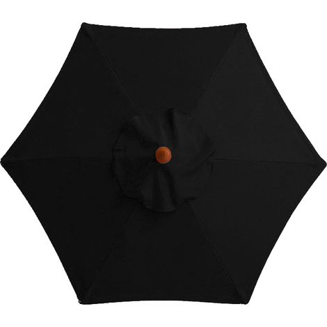 Housse de rechange pour parasol, 8 baleines, 3 m, imperméable, anti-UV, tissu de rechange - noir (1/4)