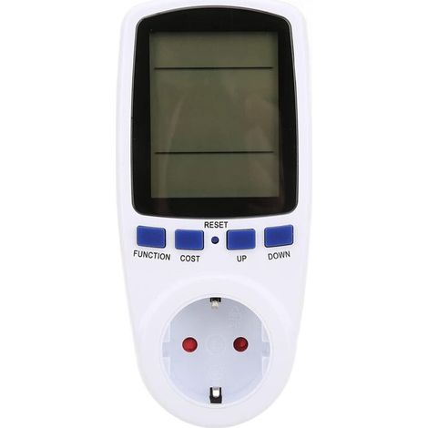 Moniteur D'Utilisation de L'éLectricité Du Compteur de Puissance, avec éCran LCD RéTro-éClairé, Avertissement de Surcharge Watt Volt AmpèRemèTre pour Maison Prise EuropéEnne (1/5)