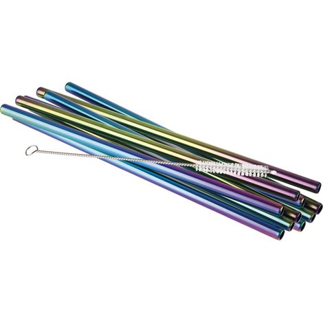 Trinkhalm "Regenbogen-Look" 11er Set (1/2)
