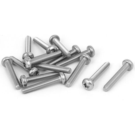 M4 x 25mm 316 Edelstahl Runde Torx Kopf Maschinenschraube Silberton 15st (1/4)