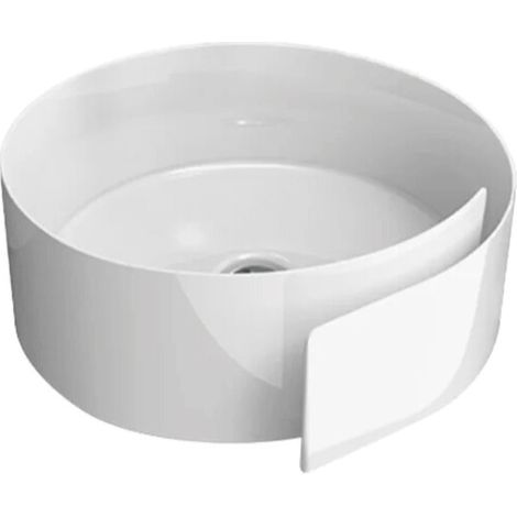 Lavabo Roll appoggio salvaspazio 44 tondo in ceramica bianco (1/4)