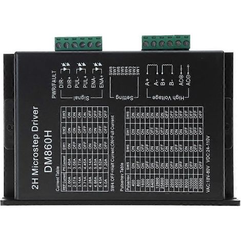 Schrittmotortreiber 2,4–7,2 A 24–80 V DC 2/200 Mikro-Schrittauflösung für Nema 23