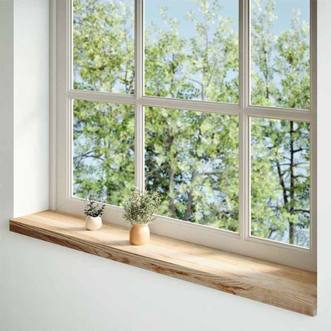 Lot de 2 Appuis de fenêtre,Rebord de fenêtre non traité 110x20x2cm bois chêne massif CFW95340 (1/5)