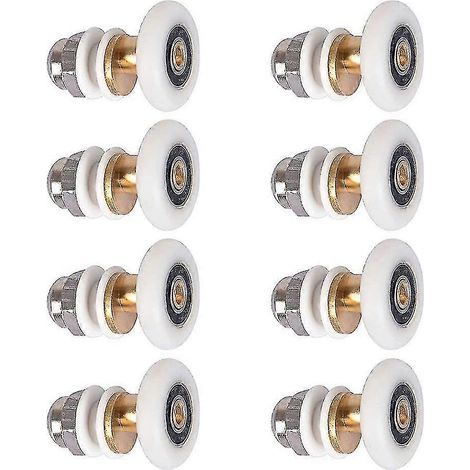 Roulettes pour portes de cabine de douche coulissantes, roulettes de rechange, lot de 8, 23 mm (1/5)