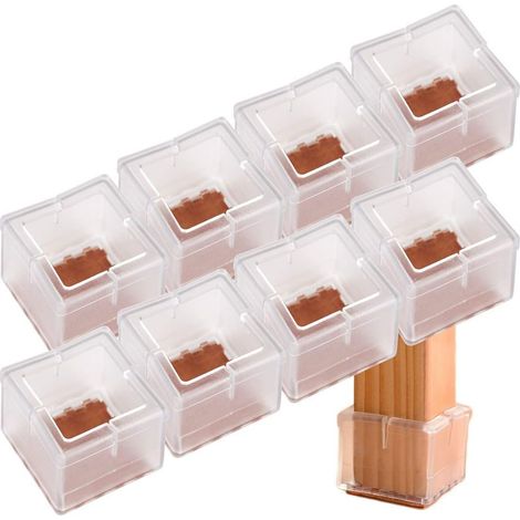 Lot de 8 Chaise jambe Sol protecteurs avec feutre Patins Caps Chaise de meubles Coussinets,Conseils Carré (1/5)