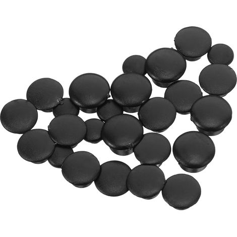 200 bouchons ronds en plastique noir pour trous de vis meubles (1/5)