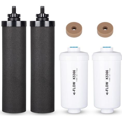 Lot de 4 filtres de rechange pour système de filtration par gravité Berkey BB9-2 Noir et PF-2 Fluorure