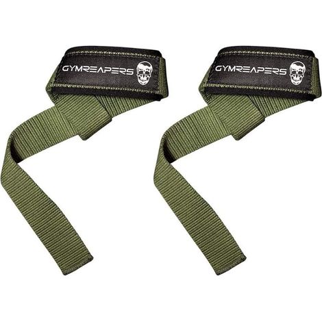 Bracelets de poignet utilisés pour l'haltérophilie, le bodybuilding, la force athlétique, le renforcement musculaire et le soulevé de terre - 18 pouces en néoprène doublé de coton (vert) (1/5)