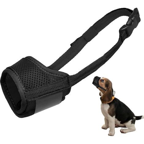 Small Dog Muzzle, Durable Nylon Dog Training Muzzles, Dog Muzzles, Soft Muzzles for Dogs, for Biting Chewing Grooming That Allows Panting Drinking(Black S)
