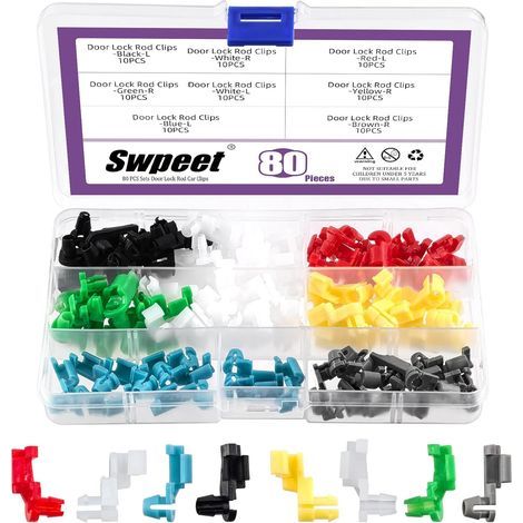Assortimento di 80 clip per asta di bloccaggio della portiera dell'auto, clip di fissaggio per maniglia della portiera sinistra e destra, clip di bloccaggio compatibile con la maggior parte delle auto (1/5)