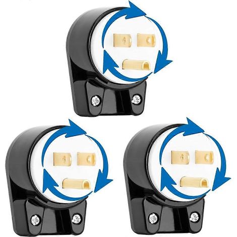 Set aus 3 Nema 5-15P 90°-Steckern (USA/Kanada-Standard), ETL-zertifiziert, 15 A, 125 V, wiederanschließbar, amerikanischer Stecker. (1/5)