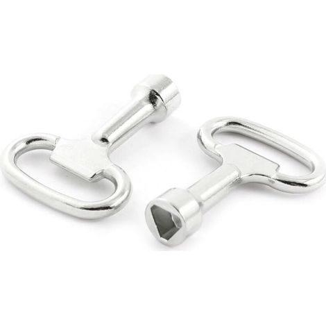 2 Pcs Cle Triangle Poubelle Clé Poubelle Jaune Triangulaire Clef Triangle à Douille en Métal (1/4)